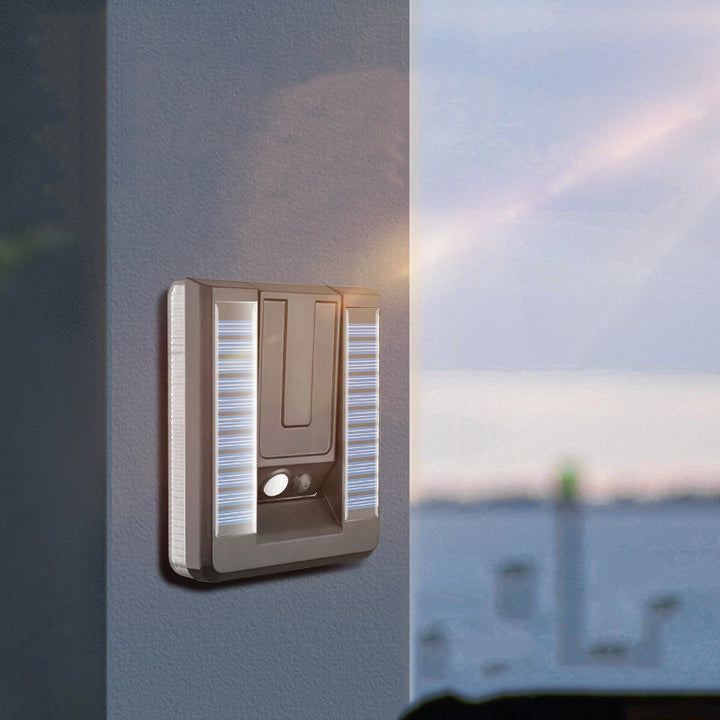 Moderne industrielle firkantet ABS solfylt vanntett LED utendørs vegglampe for hage | Skanto