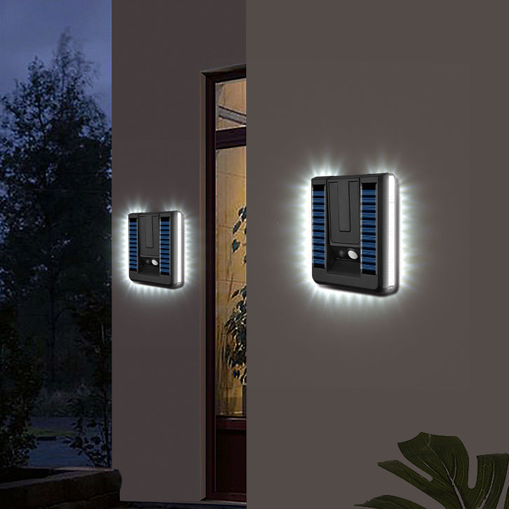 Moderne industrielle firkantet ABS solfylt vanntett LED utendørs vegglampe for hage | Skanto