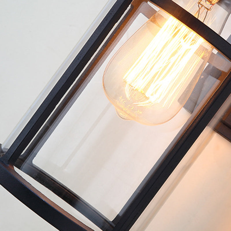 Moderne industriell sylinder aluminium glasskjerm 1-lys vanntett vegglampe for utendørs uteplass | Skanto