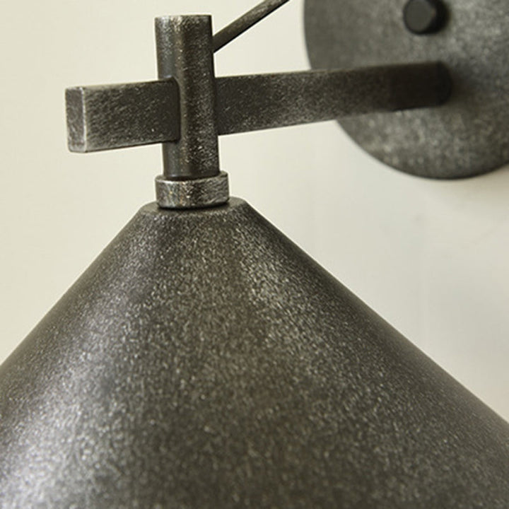 Moderne nordisk geometrisk kjegleformet vegglampe i jern med én lyskilde, vanntett, for utendørs bruk, for hagen