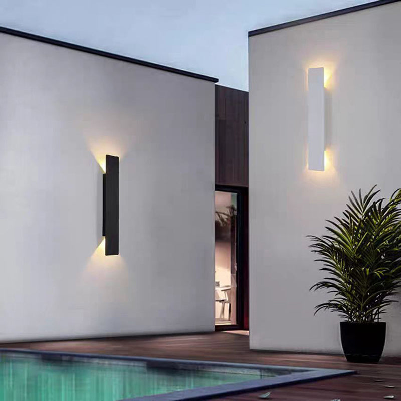 Skanto | Moderne Minimalistisk Lang Stripe Aluminium Akryl LED Vanntett Vegglampe For Utendørs Patio