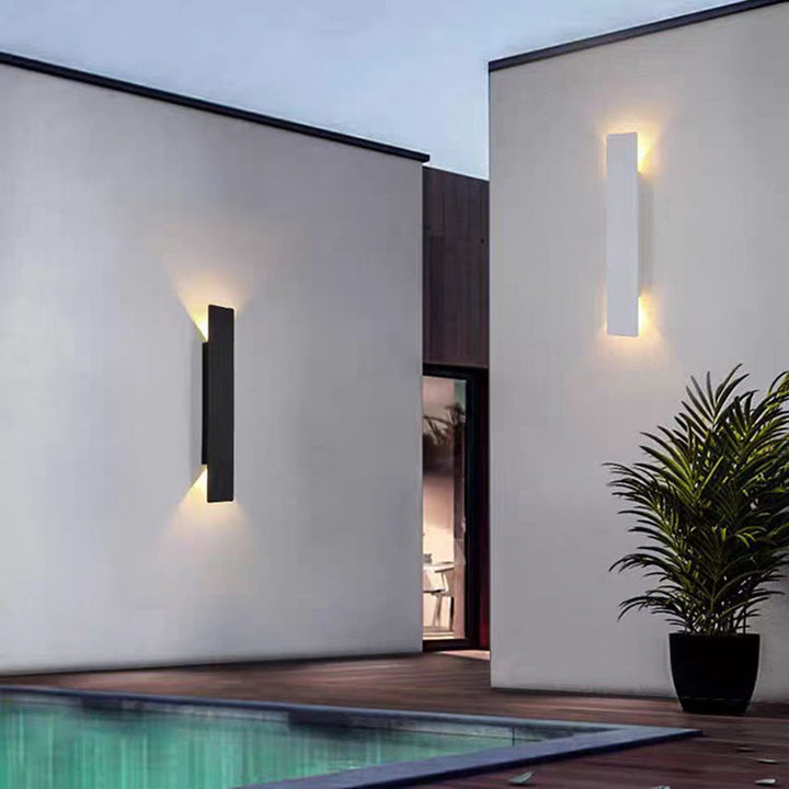 Skanto | Moderne Minimalistisk Lang Stripe Aluminium Akryl LED Vanntett Vegglampe For Utendørs Patio