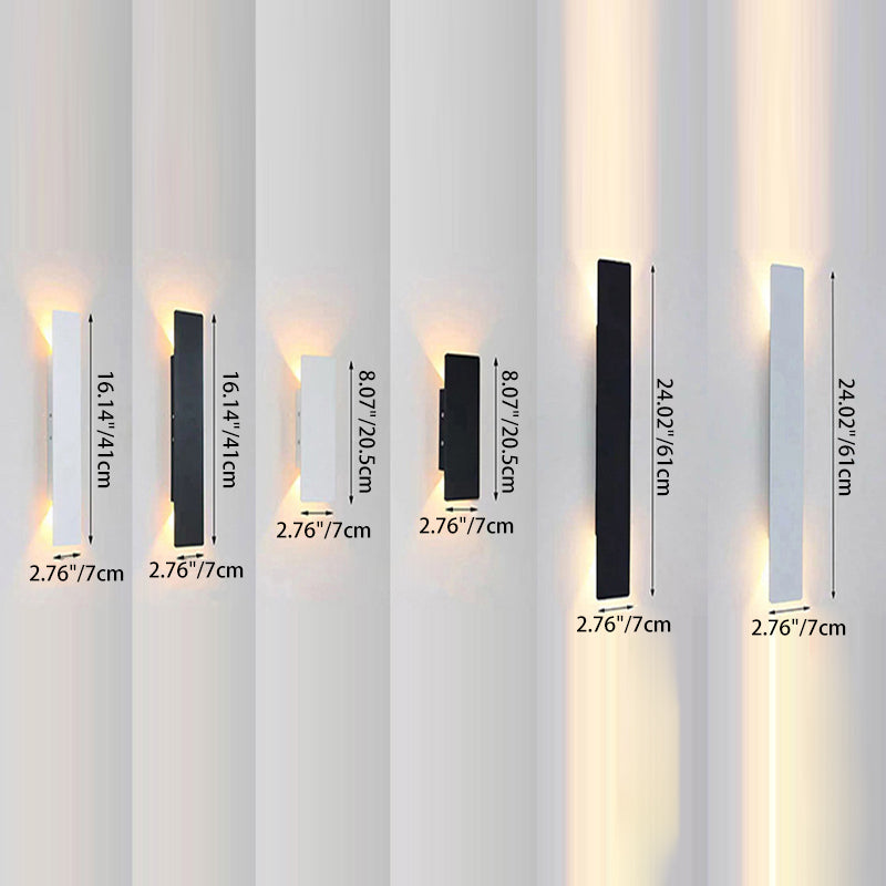 Skanto | Moderne Minimalistisk Lang Stripe Aluminium Akryl LED Vanntett Vegglampe For Utendørs Patio