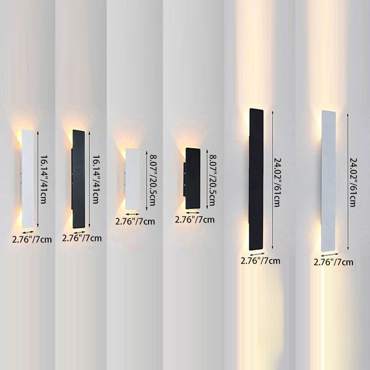 Skanto | Moderne Minimalistisk Lang Stripe Aluminium Akryl LED Vanntett Vegglampe For Utendørs Patio