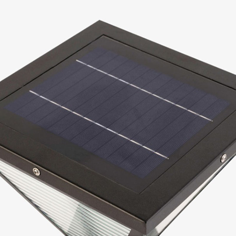 Moderne Minimalistisk Solvannslippende Firkantet Prismatic Rustfritt Stål Glass LED Utendørs Lys For Terrasse | Skanto