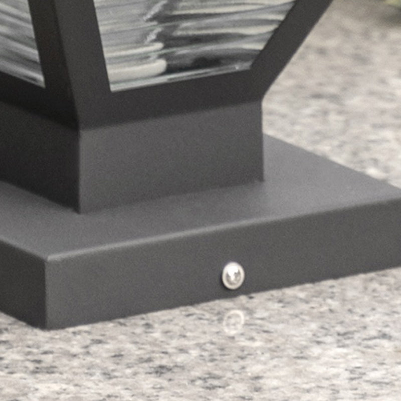 Moderne Minimalistisk Solvannslippende Firkantet Prismatic Rustfritt Stål Glass LED Utendørs Lys For Terrasse | Skanto