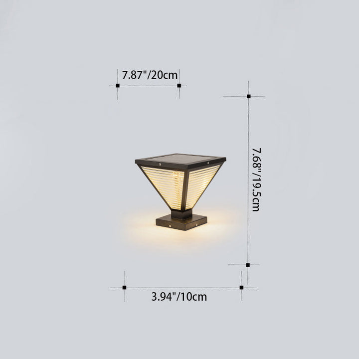 Moderne Minimalistisk Solvannslippende Firkantet Prismatic Rustfritt Stål Glass LED Utendørs Lys For Terrasse | Skanto