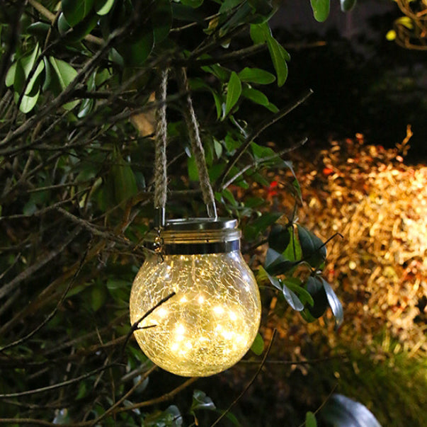 Moderne minimalistiske solvanntette runde flasker rund sprukket glass ABS rustfritt stål LED utendørs lys for hage | Skanto