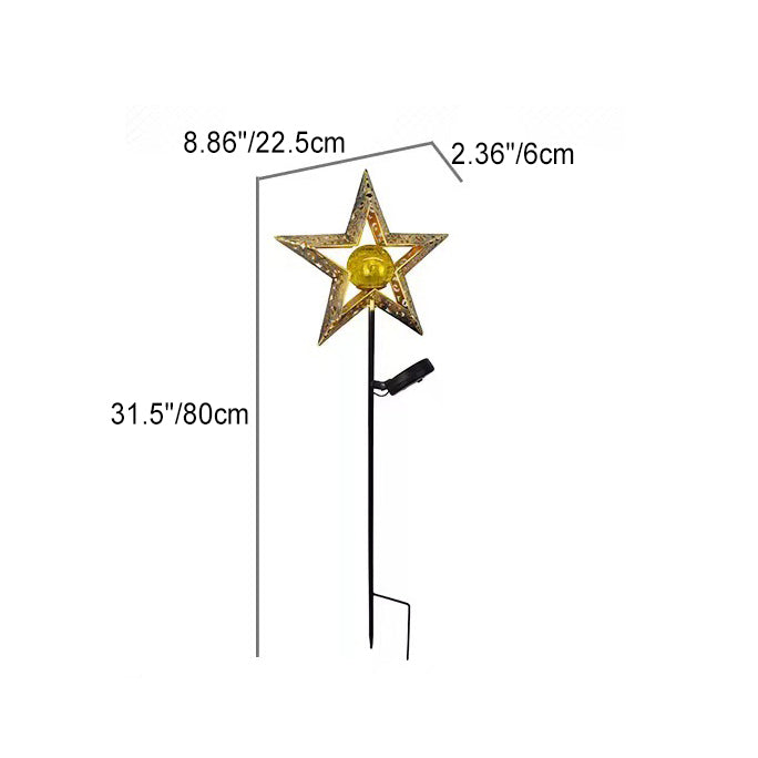 Moderne Art Deco Sol Vanntett Bakken Plugg Stjerne Sol Måne Jern Glass LED Utendørs Lys For Hage | Skanto