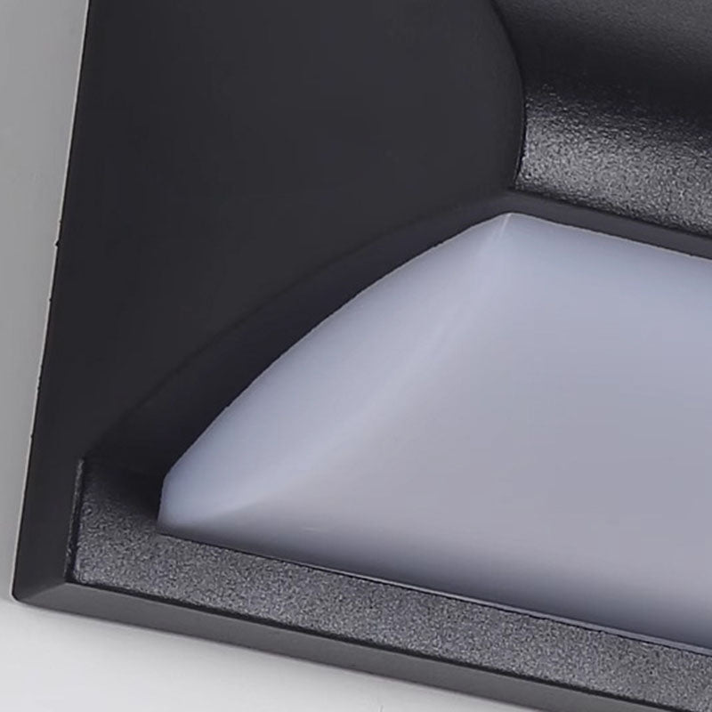 Moderne minimalistiske vanntette rektangulære ovale PC aluminium LED vegglampe til utendørsbruk | Skanto