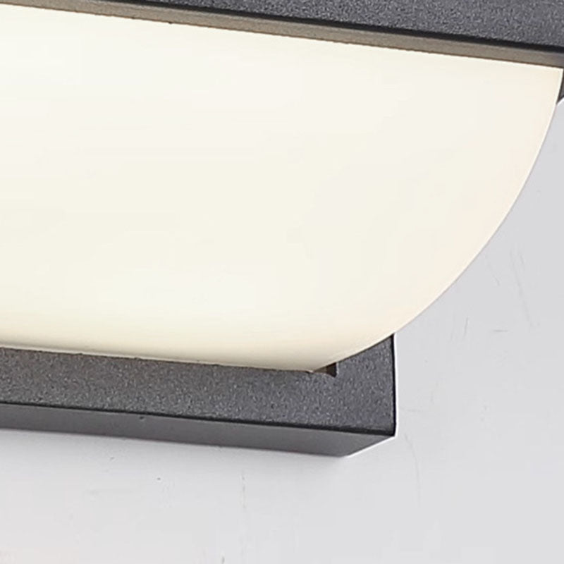 Moderne minimalistiske vanntette rektangulære ovale PC aluminium LED vegglampe til utendørsbruk | Skanto