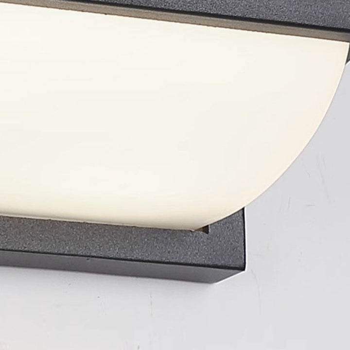 Moderne minimalistiske vanntette rektangulære ovale PC aluminium LED vegglampe til utendørsbruk | Skanto