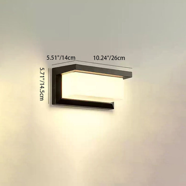 Moderne minimalistiske vanntette rektangulære ovale PC aluminium LED vegglampe til utendørsbruk | Skanto