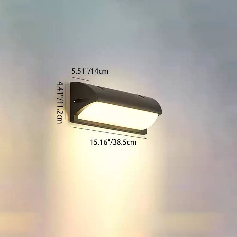 Vanntett rektangulær-oval LED-vegglampe laget av PC-aluminium for utendørs bruk