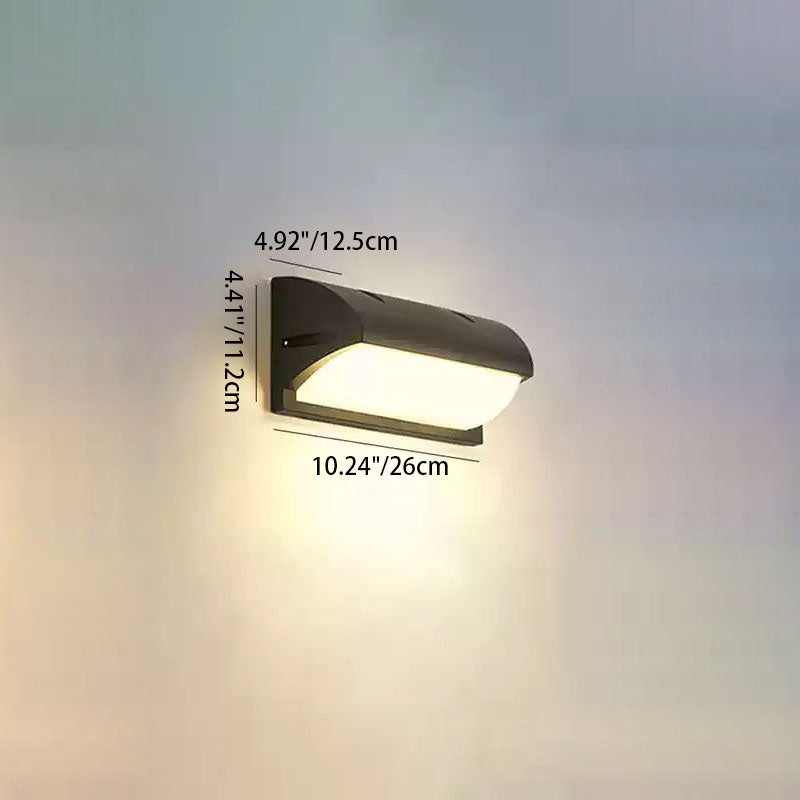 Moderne minimalistiske vanntette rektangulære ovale PC aluminium LED vegglampe til utendørsbruk | Skanto