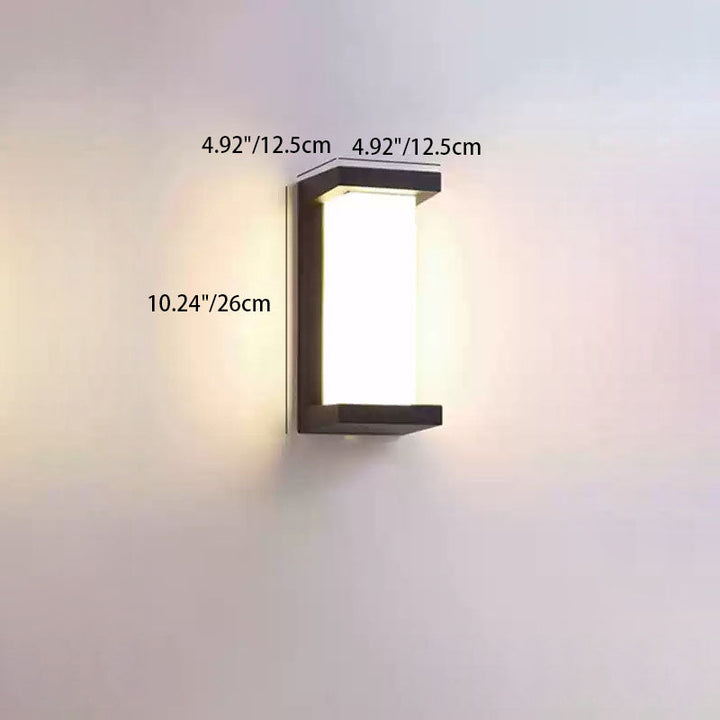Moderne minimalistiske vanntette rektangulære ovale PC aluminium LED vegglampe til utendørsbruk | Skanto