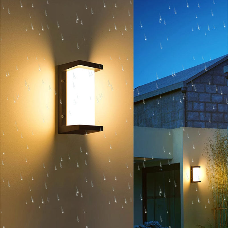 Vanntett rektangulær-oval LED-vegglampe laget av PC-aluminium for utendørs bruk