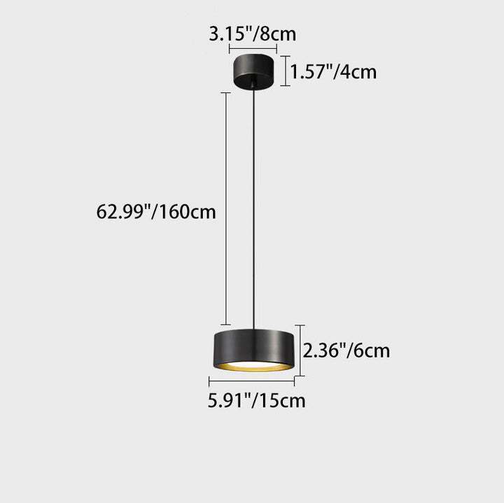 Skanto | Minimalistisk Rund Sylinder Jern LED Pendellampe for Soverom