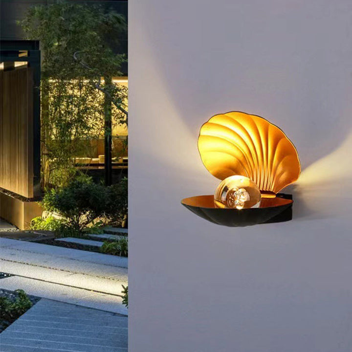 Moderne Kreativ Vanntett Skall Aluminium Akril LED Vegglampe For Utendørs Patio | Skanto
