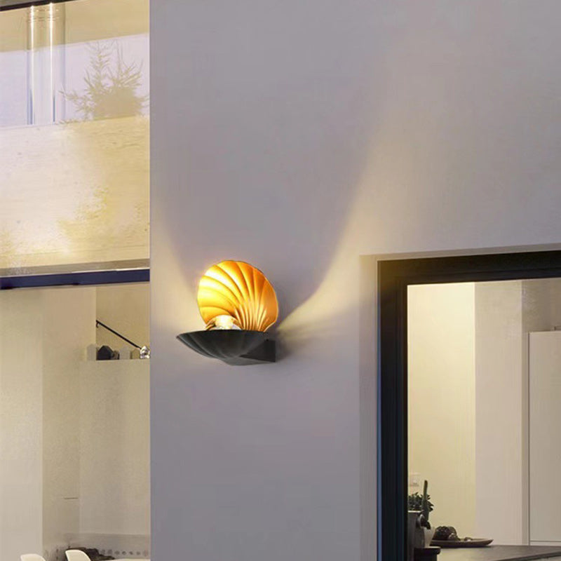 Moderne Kreativ Vanntett Skall Aluminium Akril LED Vegglampe For Utendørs Patio | Skanto
