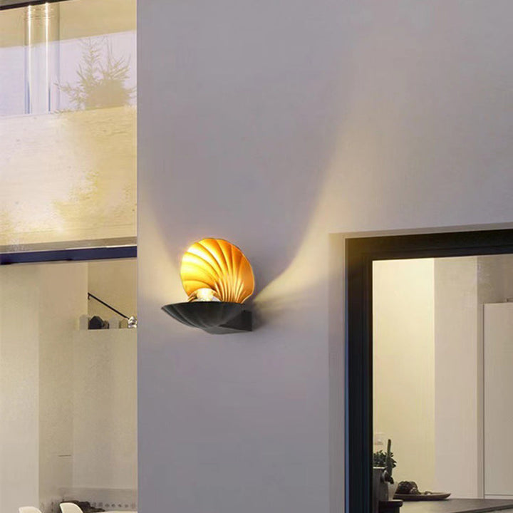 Moderne Kreativ Vanntett Skall Aluminium Akril LED Vegglampe For Utendørs Patio | Skanto