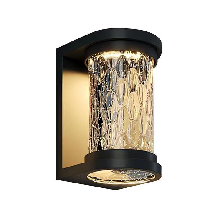 Moderne Luksus Vanntett Sylinder Rustfritt Stål Krystall LED Vegglampe For Utendørs Patio | Skanto