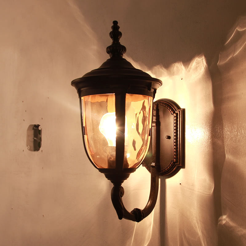 Samtidig Nordisk Krukke Aluminium Glass 1-Lykt Vegglampe For Utendørs Patio | Skanto