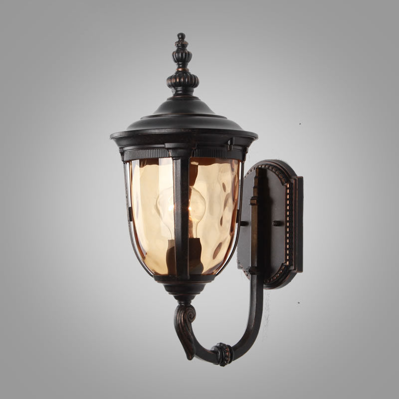 Samtidig Nordisk Krukke Aluminium Glass 1-Lykt Vegglampe For Utendørs Patio | Skanto