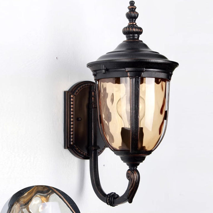 Samtidig Nordisk Krukke Aluminium Glass 1-Lykt Vegglampe For Utendørs Patio | Skanto
