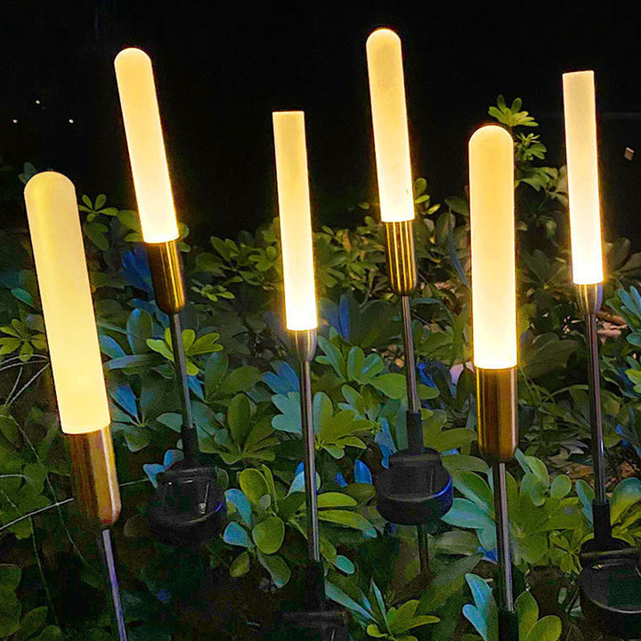 Moderne Art Deco Vanntett Solar Sylinder Akryl Aluminium Rustfritt Stål ABS LED Utendørs Lys Landskapsbelysning For Hage | Skanto