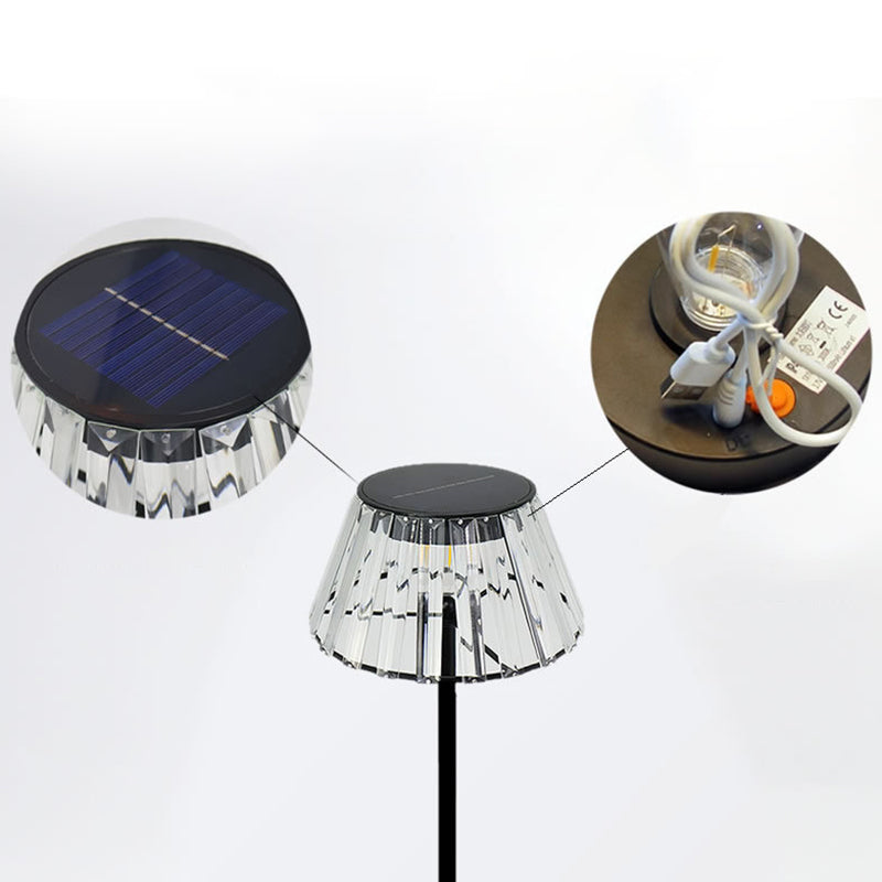 Samtidig Industriell Vanntett Sol USB Jern Glass Utendørs LED Stående Gulvlampe For Hage | Skanto