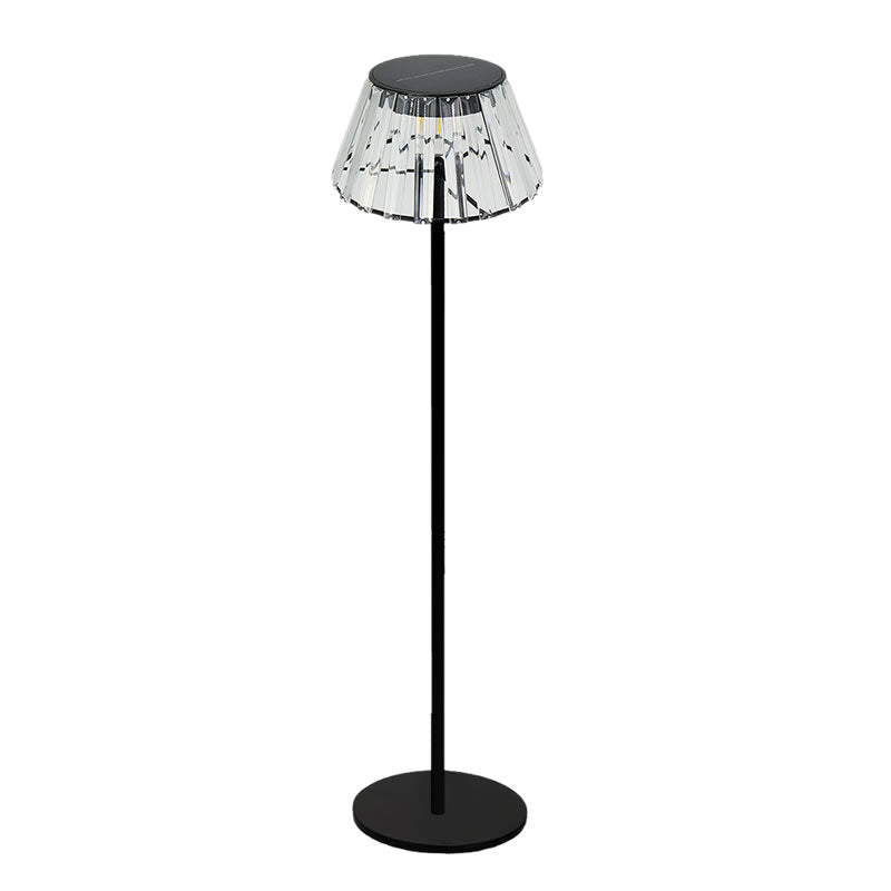 Vanntett solcelledrevet USB LED-gulvlampe laget av jern og glass for utendørs bruk i hagen