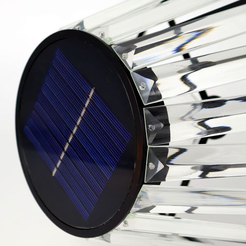 Vanntett solcelledrevet USB LED-gulvlampe laget av jern og glass for utendørs bruk i hagen