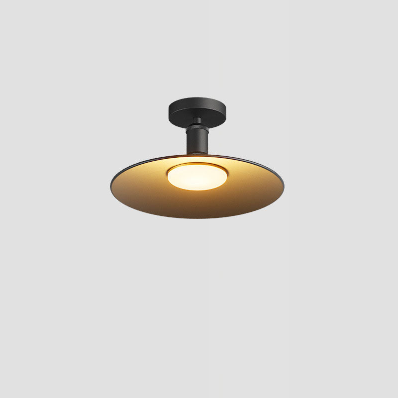 Moderne Industrielle Vanntette Aluminium Rund 1-Lys Semi-Flush Taklampe For Utendørs Patio | Skanto