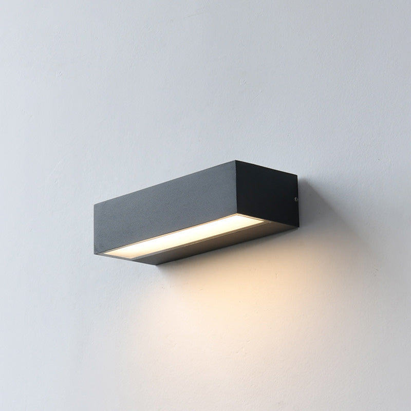 Moderne Minimalistisk Rektangulær Bar Vanntett Aluminium LED Vegglampe For Hage | Skanto