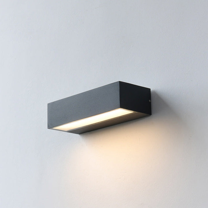 Rektangulær, vanntett LED-vegglampe av aluminium for hagen