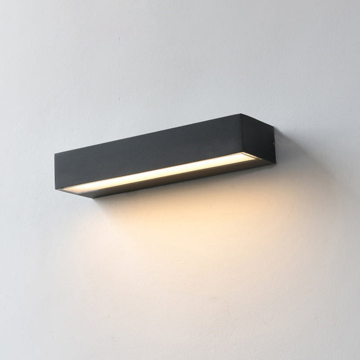 Rektangulær, vanntett LED-vegglampe av aluminium for hagen