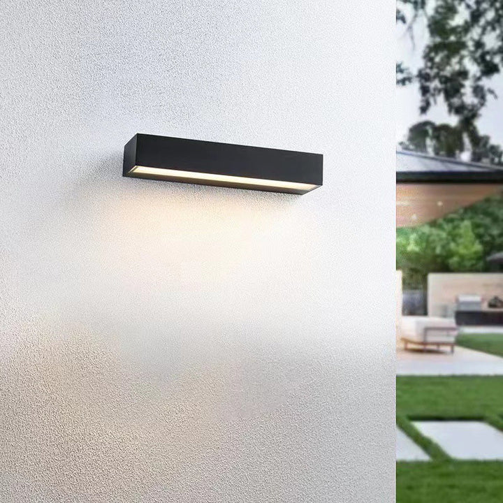Rektangulær, vanntett LED-vegglampe av aluminium for hagen