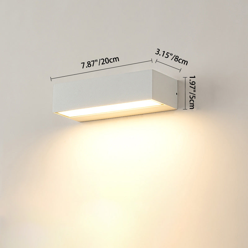 Moderne Minimalistisk Rektangulær Bar Vanntett Aluminium LED Vegglampe For Hage | Skanto