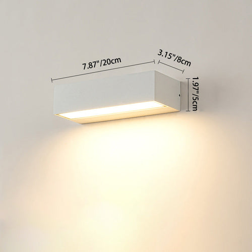 Moderne Minimalistisk Rektangulær Bar Vanntett Aluminium LED Vegglampe For Hage | Skanto