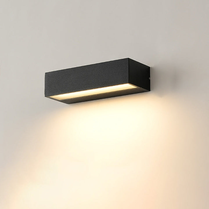 Rektangulær, vanntett LED-vegglampe av aluminium for hagen