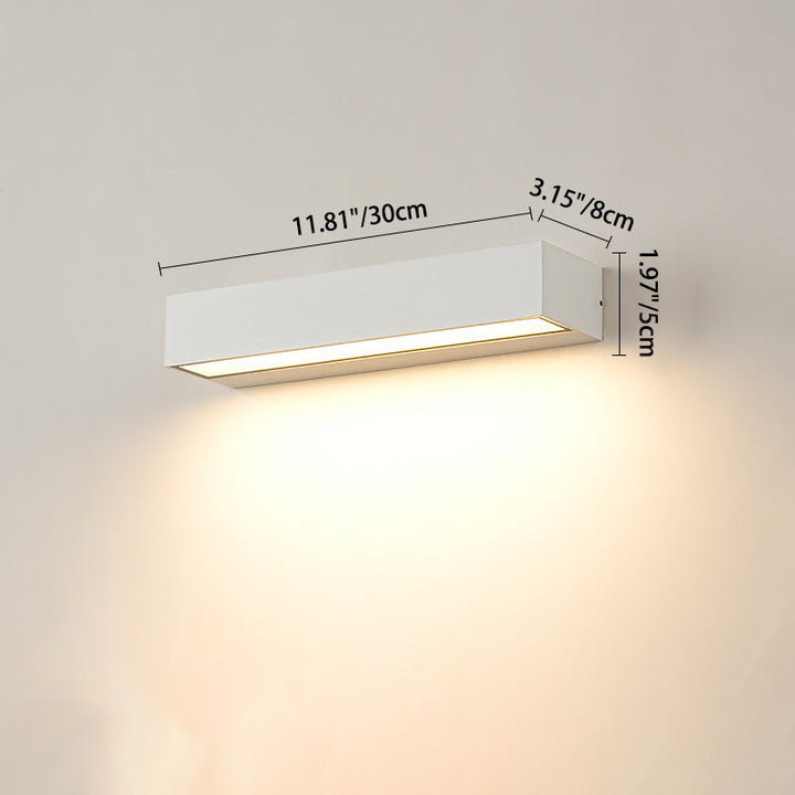 Rektangulær, vanntett LED-vegglampe av aluminium for hagen