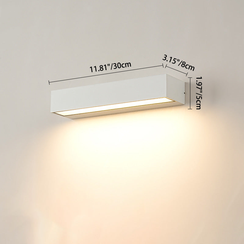 Moderne Minimalistisk Rektangulær Bar Vanntett Aluminium LED Vegglampe For Hage | Skanto