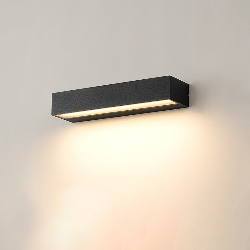 Rektangulær, vanntett LED-vegglampe av aluminium for hagen