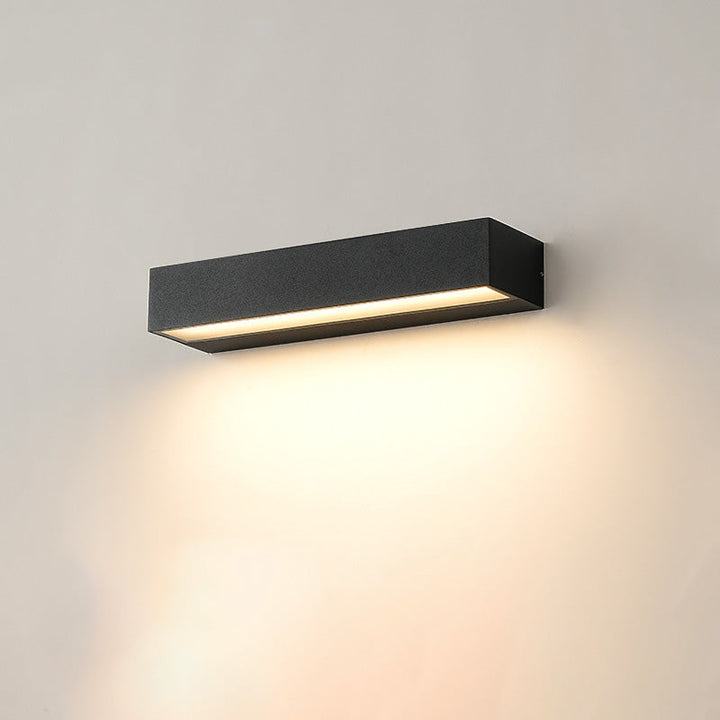 Moderne Minimalistisk Rektangulær Bar Vanntett Aluminium LED Vegglampe For Hage | Skanto