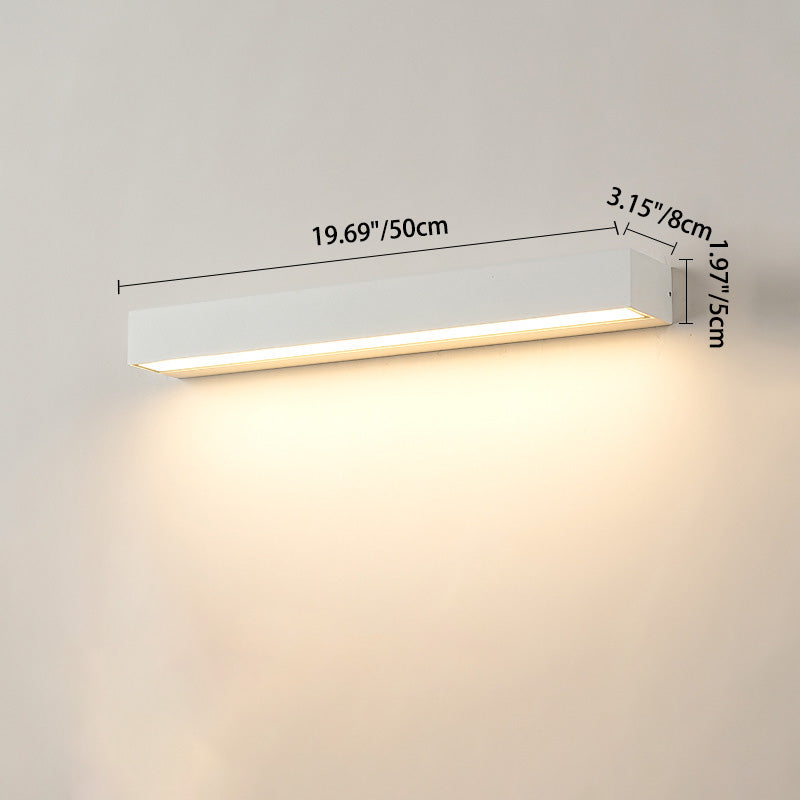 Moderne Minimalistisk Rektangulær Bar Vanntett Aluminium LED Vegglampe For Hage | Skanto