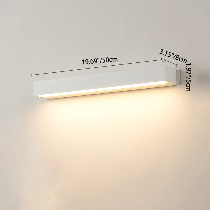 Rektangulær, vanntett LED-vegglampe av aluminium for hagen