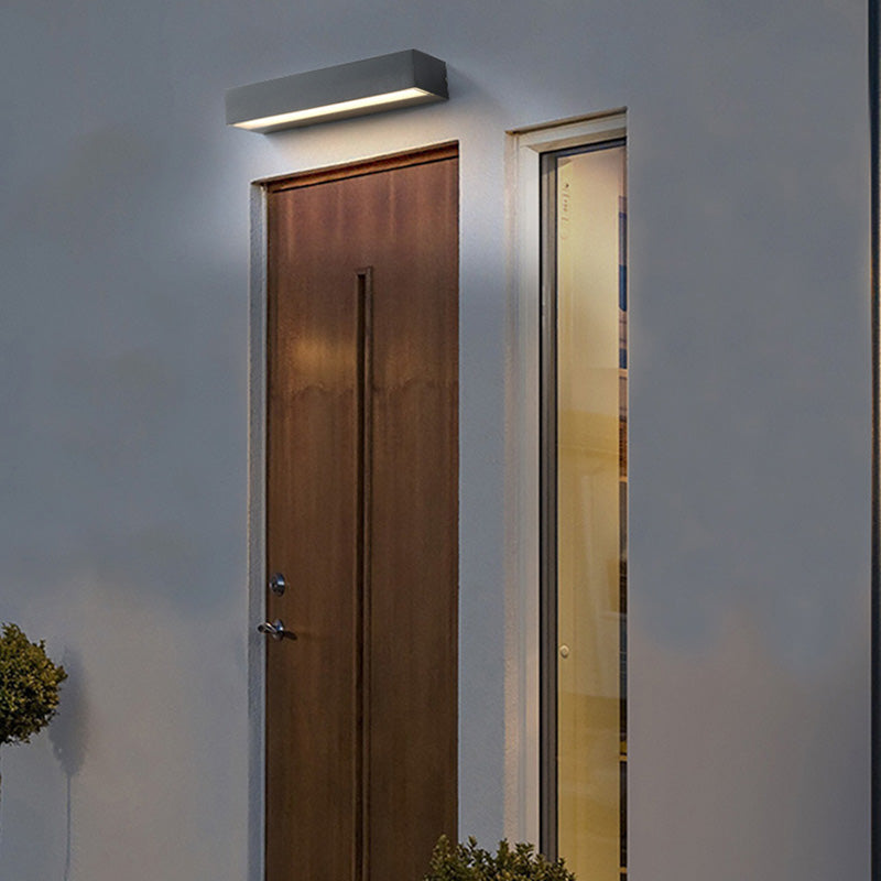 Moderne Minimalistisk Rektangulær Bar Vanntett Aluminium LED Vegglampe For Hage | Skanto