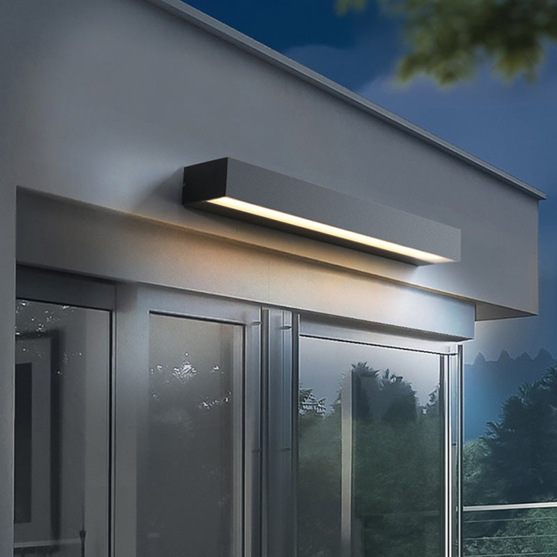 Rektangulær, vanntett LED-vegglampe av aluminium for hagen