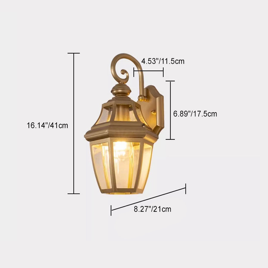 Moderne Nordisk Rund Court Vanntett Glass Hardware 1-Lys Vegglampe For Utendørs Patio | Skanto